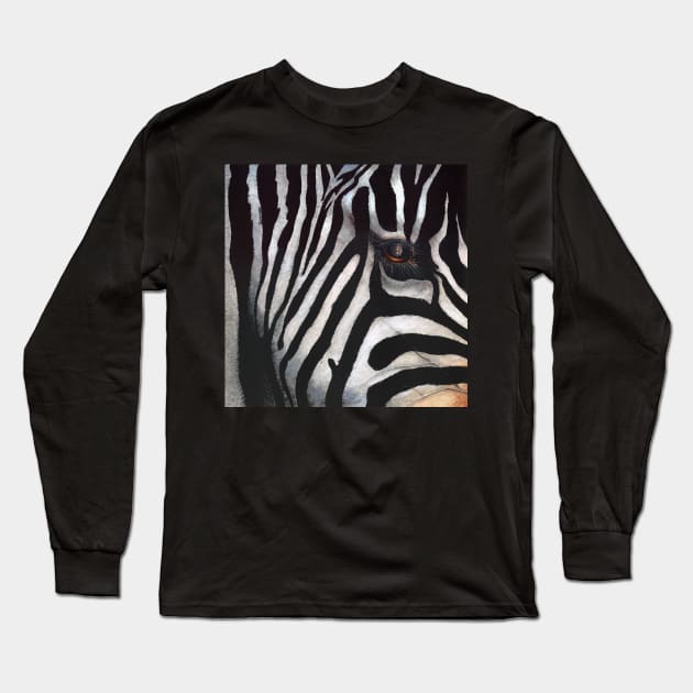 Zebra Long Sleeve T-Shirt by Dave Bartholet Wildlife Art